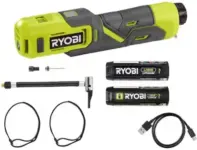 RYOBI USB Lithium High Pressure Inflator Kit with Two 2.0Ah Batteries for $39.97