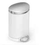 simplehuman 1.6 Gallon Stainless Steel Bathroom Step Trash Can (White Steel) – $18