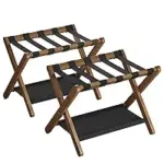 SONGMICS Bamboo Luggage Rack Set of 2 for $33.99