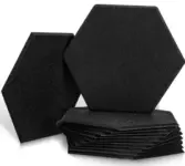12-Pack Sonic Acoustics 12″ x 14″ Hexagon Sound Absorption Panels (Black) – $19