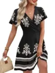 Women’s Summer Wrap V Neck Dress for $9.99