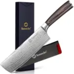Sunnecko 7″ Japanese Nakiri Knife with Sheath for $12