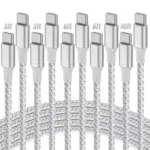 5-Pack SwaggWood 60W Fast Charging USB-C to USB-C Cables (3/3/6/6/10FT) – $4.99