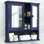 TaoHFE 23″ Wall Mounted Wooden Storage Cabinet with Mirror – $23