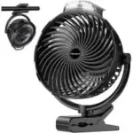 Tenvolti H2 10000mAh Rechargeable 8″ Clip-on Fan with LED Light for $15.99