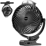 Tenvolti H2 10000mAh Rechargeable Clip-On Fan with LED Light for $15.99