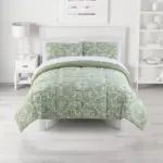 The Big One Sage Green Floral Medallions Reversible Comforter Set for $9.89