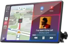 Topexplore 9″ Wireless CarPlay & Android Auto Screen w/ Bluetooth, Mirror Link – $56 ($90 MSRP)