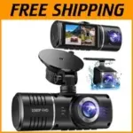 Triple Dash Camera with Loop Recording and Night Vision for $100.79