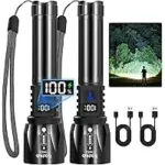 2-Pack TrixHub 5-Mode Rechargeable Flashlights with LCD Display – $9.67 ($25.77 Original)