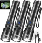 3-Pack Tughlax Rechargeable Flashlights w/ LCD Display, 5 Modes – $15 ($39 Original)