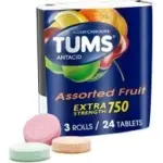 Tums Extra Strength Assorted Fruit Antacid Chewable Tablets 3-Pack for $1.61