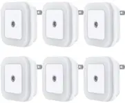 Uigos Plug-In LED Night Light 6-Pack with Dusk to Dawn Sensor for $5.99