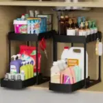 Ukeetap 2-Pack Under Sink Organizers with Pull-Out Drawers (15″ x 8″ x 12.8″) – $8.99