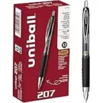 12-Pack Uni-ball 207 Retractable Gel Pens, Ultra Micro Point – $11.71