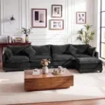 Vesgantti 143″ L-Shaped Modular Sectional Couch with Ottoman for $370