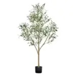 VEVOR 5′ Artificial Olive Tree with Black Pot for $30