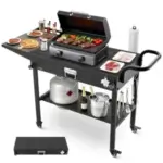 VEVOR Outdoor Grill Cart w/ 31″ x 17″ Tabletop – Black – $80