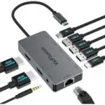 Vicfluxion 9-in-1 USB-C Docking Station Hub with 100W PD & Dual 4K HDMI – $16.49