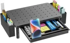 WALI Adjustable Computer Monitor Stand with Storage Drawer (Black) – $15