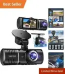 170° Wide-Angle Dual Dash Cam with G-Sensor, HDR & 32GB Card – $88.79 ($147.99 Orig.)