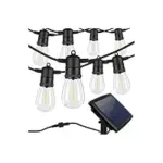 Yochoice 48FT Outdoor Solar S14 String Lights with 16 Edison Bulbs – Warm White, 3 Modes – $18.99