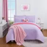Your Zone Kids 7-Piece Purple and Pink Reversible Quilt Set – Full Size – $14.00