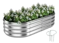 ZFHgarden 4′ x 2′ x 1′ Galvanized Raised Garden Bed – $20
