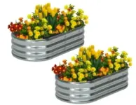 Zizin 2-Pack 4′ x 2′ x 1′ Galvanized Raised Garden Bed Planter Boxes for $27