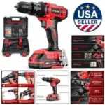 20V Electric Drill Set with Adjustable Torque and Carrying Case for $84.59