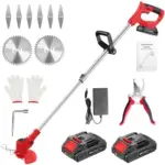 21V Cordless Weed Wacker String Trimmer with 2 Batteries for $31.99
