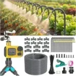 Cyberord 98′ 1/2″ 360-Degree Automatic Drip Irrigation System Kit with Smart Water Timer for $29.99