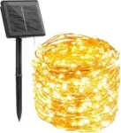 33Ft 100 LED Solar Powered String Lights – Warm White for $3.99