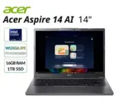 Acer Aspire 14 AI Laptop with 14″ WUXGA Display, Core Ultra 7, 16GB RAM, 1TB SSD for $529.99