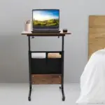 Adjustable Height Rolling Laptop Desk with Storage for $50.71