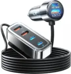 Ainope 108W 6-Port USB-C Car Charger Adapter with 5′ Cable for $12.99
