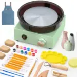 Alldeer 18-Piece All-in-One DIY Pottery Kit with 6″ Pottery Wheel for $35