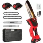 Also Go 8″ & 6″ Electric Cordless Mini Chainsaw Kit with 2 Batteries for $45.99