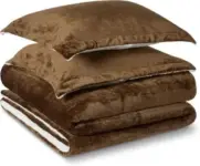Amazon Basics Reversible Sherpa Comforter Set with Pillow Sham for $15