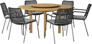 Amazonia Kingston 7-Piece Patio Dining Set with Lazy Susan for $851.56