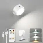 Ametheus 100-Lumen LED Rechargeable Cordless Wall Mounted Light with Remote for $8.49