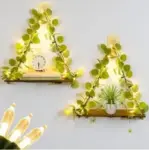 2-Pack Aolupal Macrame Hanging Shelves with Eucalyptus Lighted Garland for $11