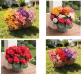 Artificial Outdoor Flowers in 8 Colors for $14.99