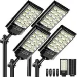 Atoechie 30,000 Lumen Dusk to Dawn Solar Street Light 4-Pack for $49.99