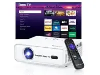 Aurzen Roku Smart Projector with WiFi and Bluetooth for $221.74