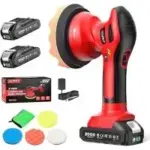 Avhrit 6″ Cordless Car Buffer Polisher Kit with 2 Batteries for $32.49