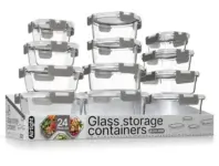 Bakken Borosilicate Glass Food Storage Containers – 24 Pieces for $23.99