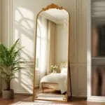 BEAUTYPEAK 72″x24″ Full Length Mirror with Baroque Flower Design for $31.50