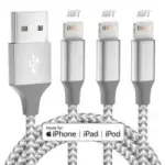 Bkayp 10ft USB-A to Apple MFi Certified Lightning Cable 3-Pack for $3.99