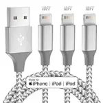 Bkayp 10ft USB-A to Apple MFi Certified Lightning Cable (3-Pack) for $3.99